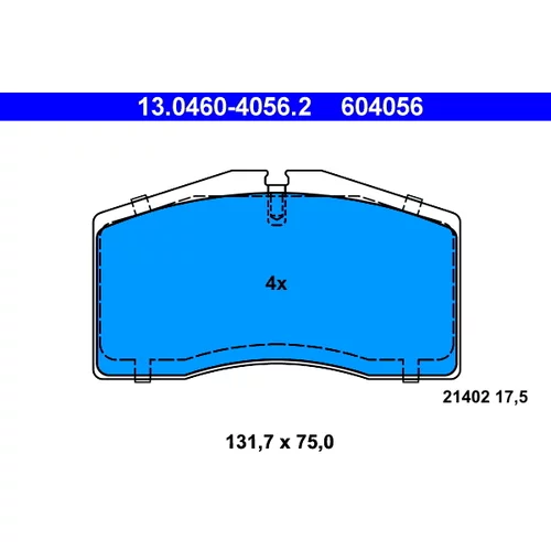 Sada brzdových platničiek kotúčovej brzdy ATE 13.0460-4056.2