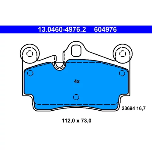 Sada brzdových platničiek kotúčovej brzdy ATE 13.0460-4976.2