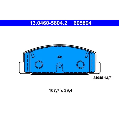 Sada brzdových platničiek kotúčovej brzdy ATE 13.0460-5804.2