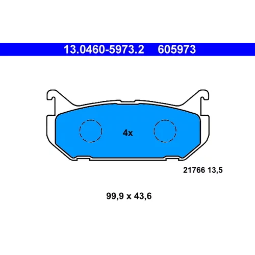 Sada brzdových platničiek kotúčovej brzdy ATE 13.0460-5973.2