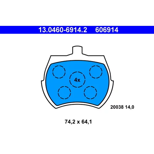 Sada brzdových platničiek kotúčovej brzdy ATE 13.0460-6914.2