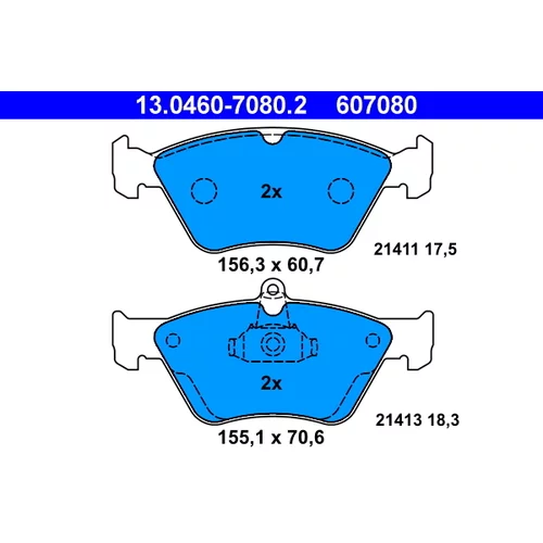 Sada brzdových platničiek kotúčovej brzdy ATE 13.0460-7080.2