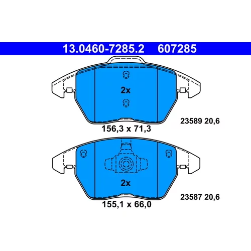 Sada brzdových platničiek kotúčovej brzdy ATE 13.0460-7285.2