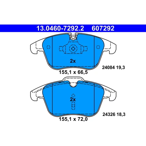 Sada brzdových platničiek kotúčovej brzdy 13.0460-7292.2 /ATE/