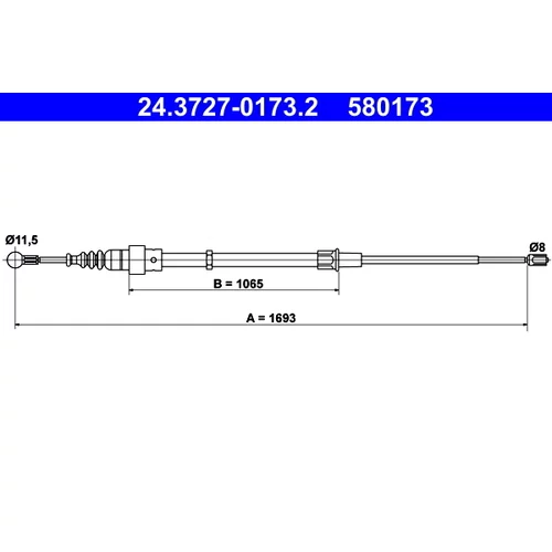 Ťažné lanko parkovacej brzdy ATE 24.3727-0173.2