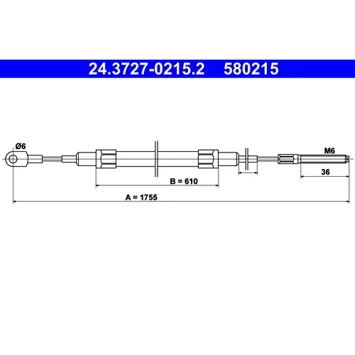 Ťažné lanko parkovacej brzdy ATE 24.3727-0215.2