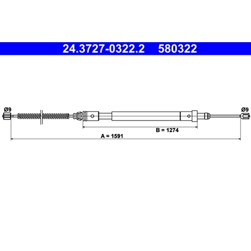 Ťažné lanko parkovacej brzdy ATE 24.3727-0322.2