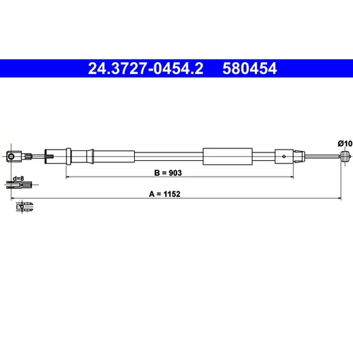 Ťažné lanko parkovacej brzdy ATE 24.3727-0454.2