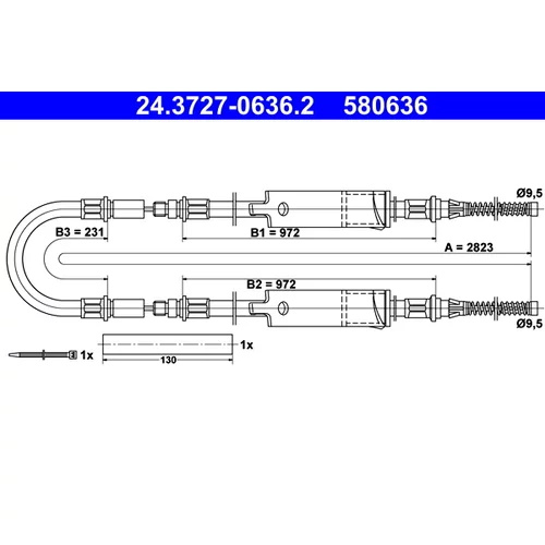 Ťažné lanko parkovacej brzdy ATE 24.3727-0636.2