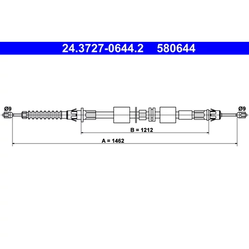 Ťažné lanko parkovacej brzdy ATE 24.3727-0644.2