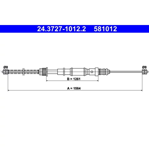 Ťažné lanko parkovacej brzdy ATE 24.3727-1012.2