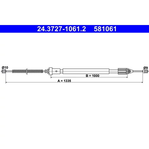 Ťažné lanko parkovacej brzdy ATE 24.3727-1061.2