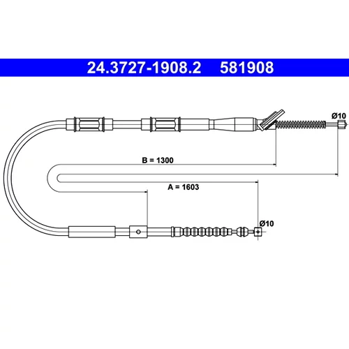 Ťažné lanko parkovacej brzdy ATE 24.3727-1908.2