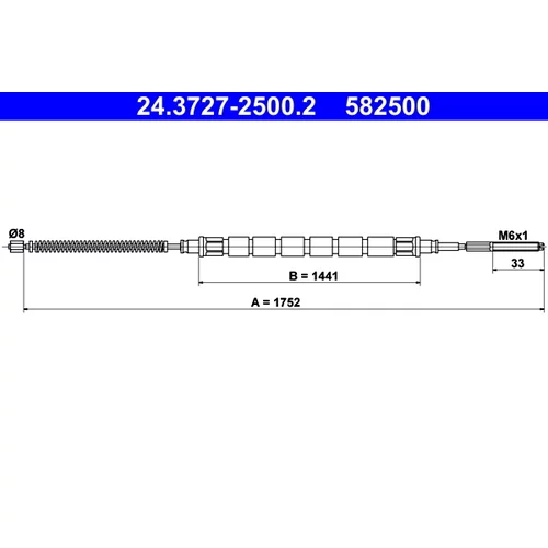 Ťažné lanko parkovacej brzdy ATE 24.3727-2500.2