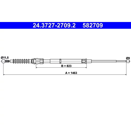Ťažné lanko parkovacej brzdy ATE 24.3727-2709.2