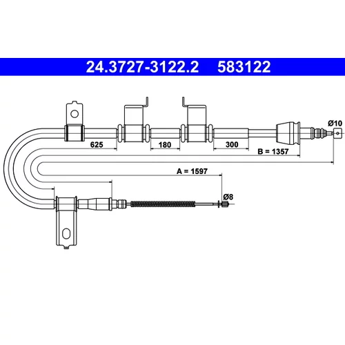 Ťažné lanko parkovacej brzdy ATE 24.3727-3122.2