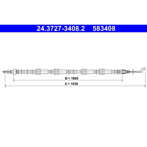 Ťažné lanko parkovacej brzdy ATE 24.3727-3408.2