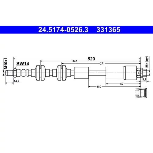 Brzdová hadica 24.5174-0526.3 /ATE/