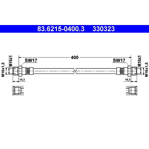 Brzdová hadica ATE 83.6215-0400.3