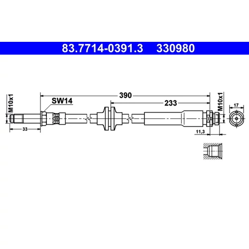 Brzdová hadica ATE 83.7714-0391.3