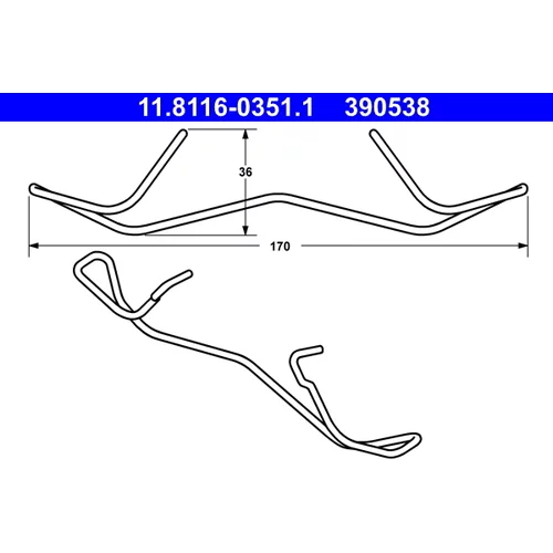 Pružina brzdového strmeňa ATE 11.8116-0351.1