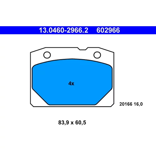 Sada brzdových platničiek kotúčovej brzdy ATE 13.0460-2966.2