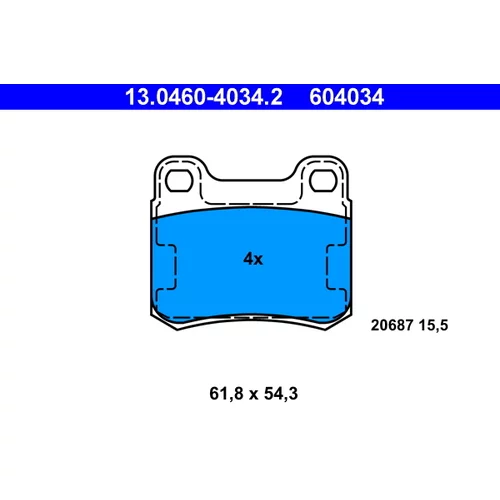 Sada brzdových platničiek kotúčovej brzdy ATE 13.0460-4034.2