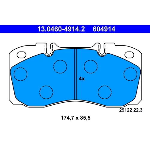 Sada brzdových platničiek kotúčovej brzdy ATE 13.0460-4914.2