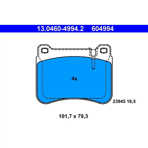 Sada brzdových platničiek kotúčovej brzdy ATE 13.0460-4994.2