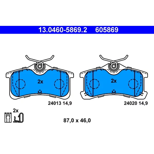 Sada brzdových platničiek kotúčovej brzdy ATE 13.0460-5869.2