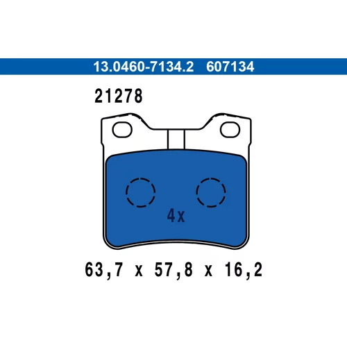 Sada brzdových platničiek kotúčovej brzdy ATE 13.0460-7134.2