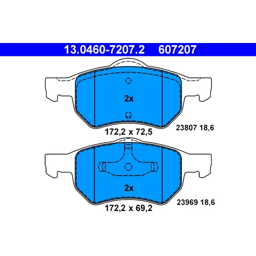 Sada brzdových platničiek kotúčovej brzdy ATE 13.0460-7207.2
