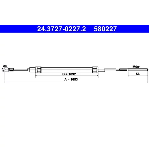 Ťažné lanko parkovacej brzdy ATE 24.3727-0227.2