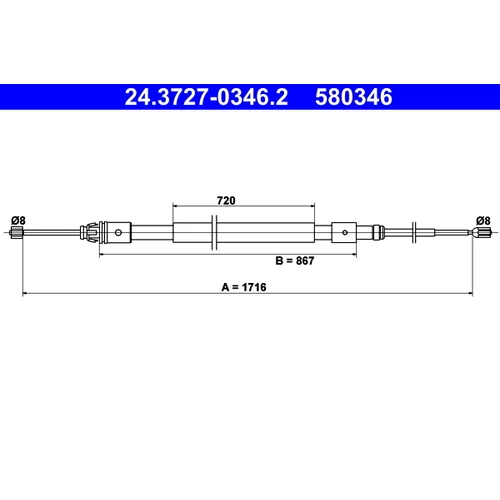 Ťažné lanko parkovacej brzdy ATE 24.3727-0346.2