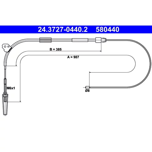 Ťažné lanko parkovacej brzdy ATE 24.3727-0440.2