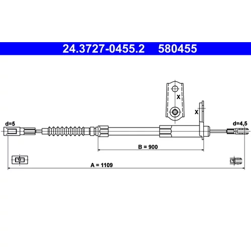 Ťažné lanko parkovacej brzdy ATE 24.3727-0455.2