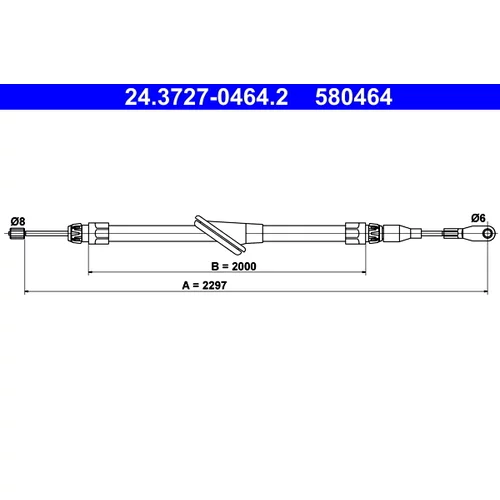 Ťažné lanko parkovacej brzdy ATE 24.3727-0464.2