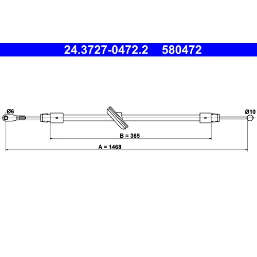 Ťažné lanko parkovacej brzdy ATE 24.3727-0472.2