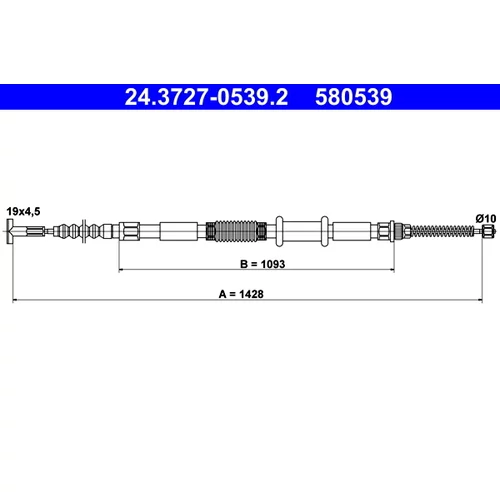 Ťažné lanko parkovacej brzdy ATE 24.3727-0539.2