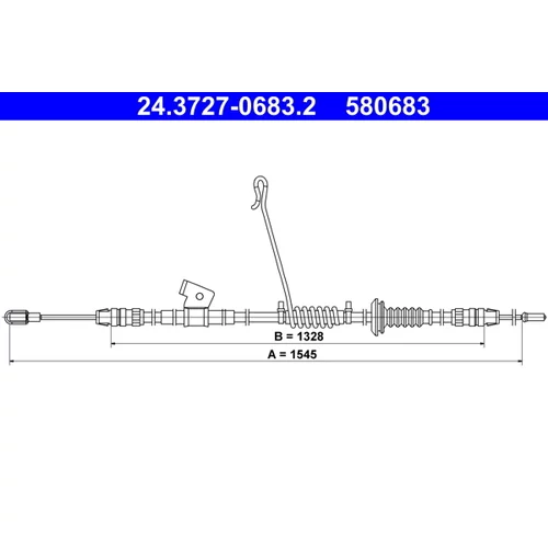 Ťažné lanko parkovacej brzdy ATE 24.3727-0683.2
