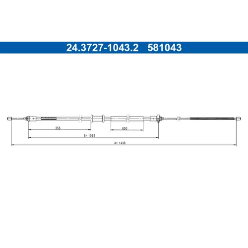 Ťažné lanko parkovacej brzdy ATE 24.3727-1043.2