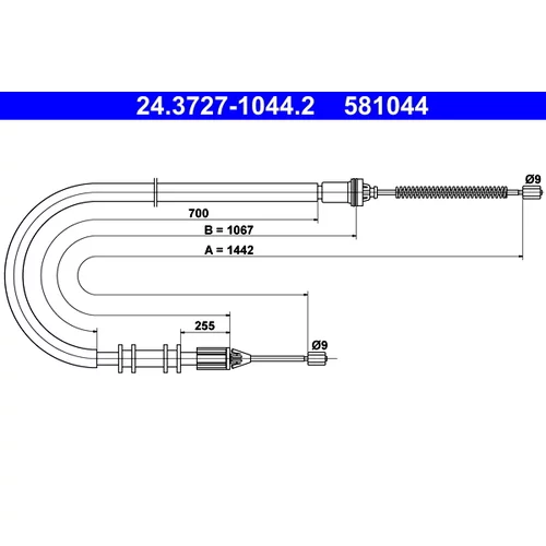 Ťažné lanko parkovacej brzdy ATE 24.3727-1044.2