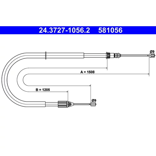Ťažné lanko parkovacej brzdy ATE 24.3727-1056.2