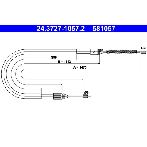 Ťažné lanko parkovacej brzdy ATE 24.3727-1057.2