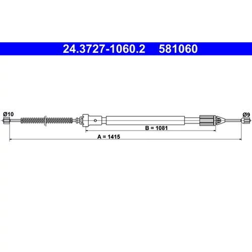Ťažné lanko parkovacej brzdy ATE 24.3727-1060.2