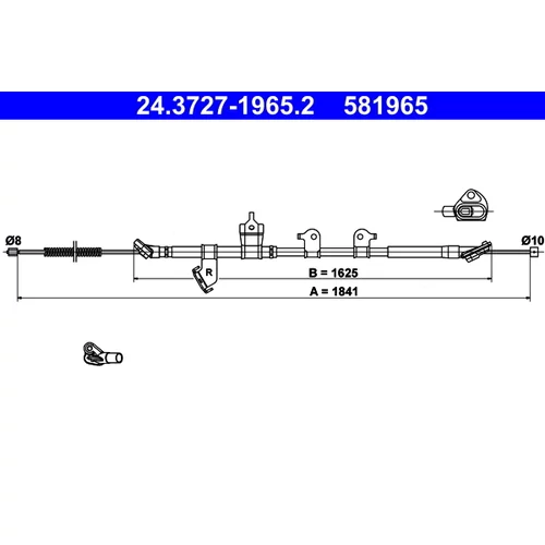Ťažné lanko parkovacej brzdy ATE 24.3727-1965.2