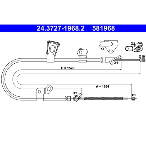 Ťažné lanko parkovacej brzdy ATE 24.3727-1968.2