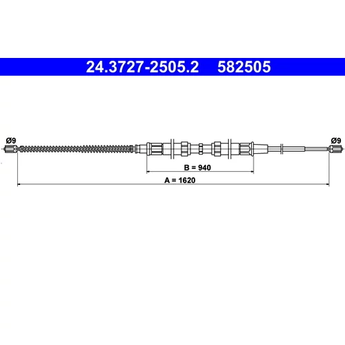 Ťažné lanko parkovacej brzdy ATE 24.3727-2505.2