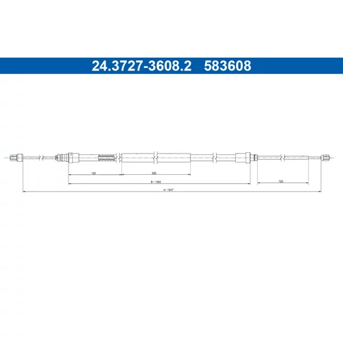 Ťažné lanko parkovacej brzdy ATE 24.3727-3608.2