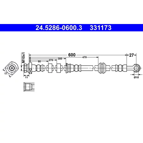 Brzdová hadica ATE 24.5286-0600.3